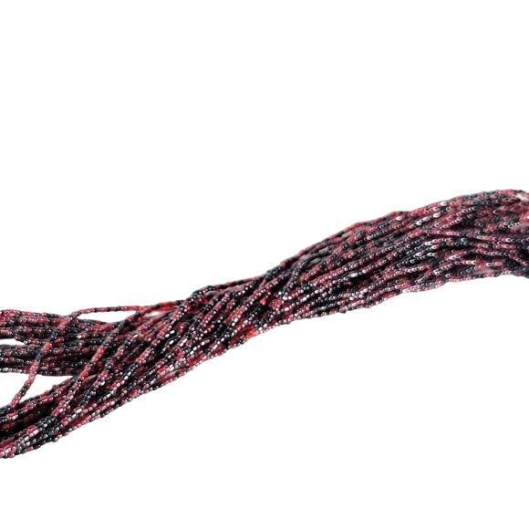 48" Long Red Black Seed Bead Necklace Boho Multistrand India Handmade NEW - Picture 11 of 11